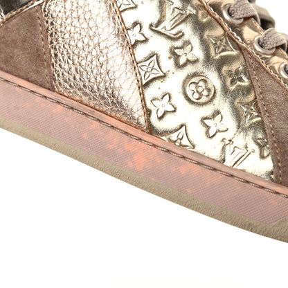 Louis Vuitton Calfskin Embossed Monogram High Top Sneakers 36 Gold 15 of 18