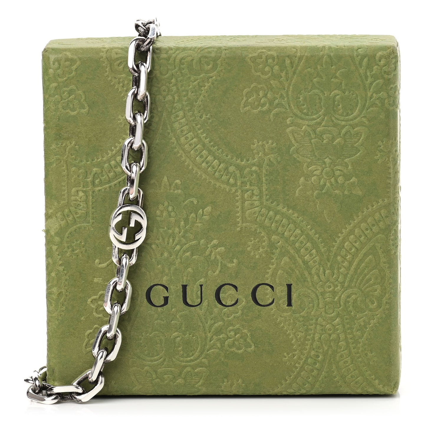Sterling Silver Interlocking GG Chain Necklace