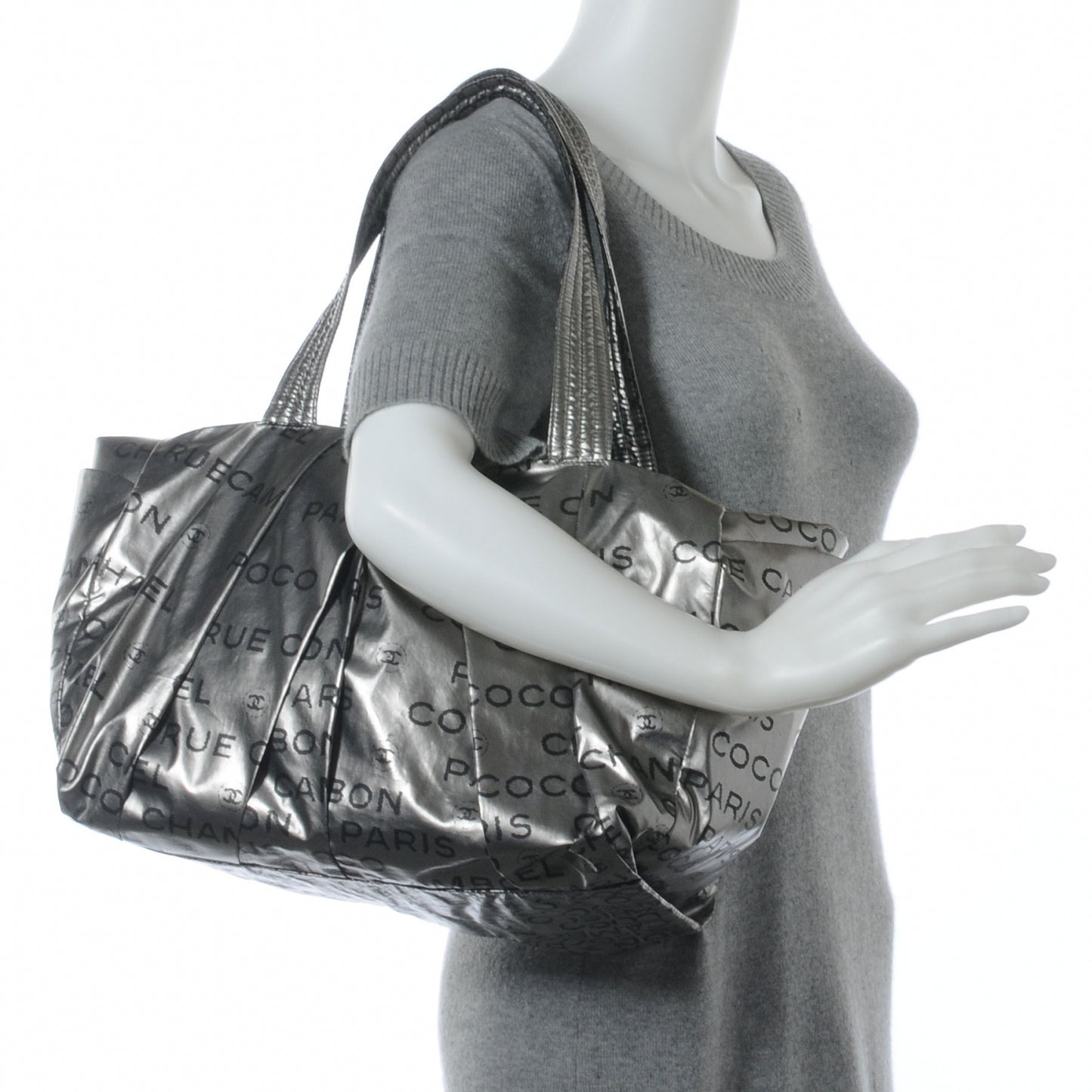 Lacquered Canvas Medium Unlimited Tote Argent Fonce