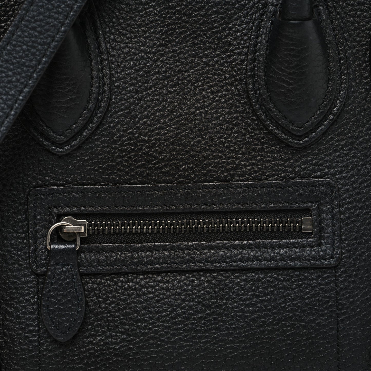 Drummed Calfskin Nano Luggage Black