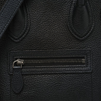 Celine Drummed Calfskin Nano Luggage Black 7 of 11
