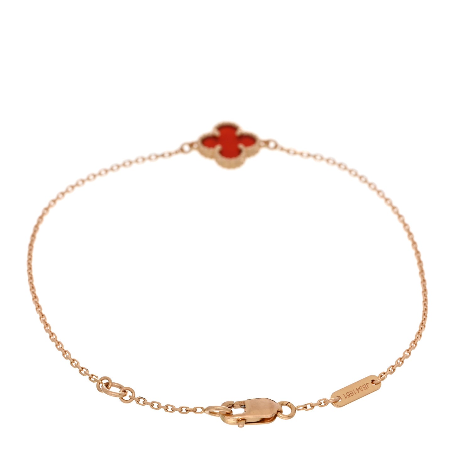 18K Rose Gold Carnelian Sweet Alhambra Bracelet