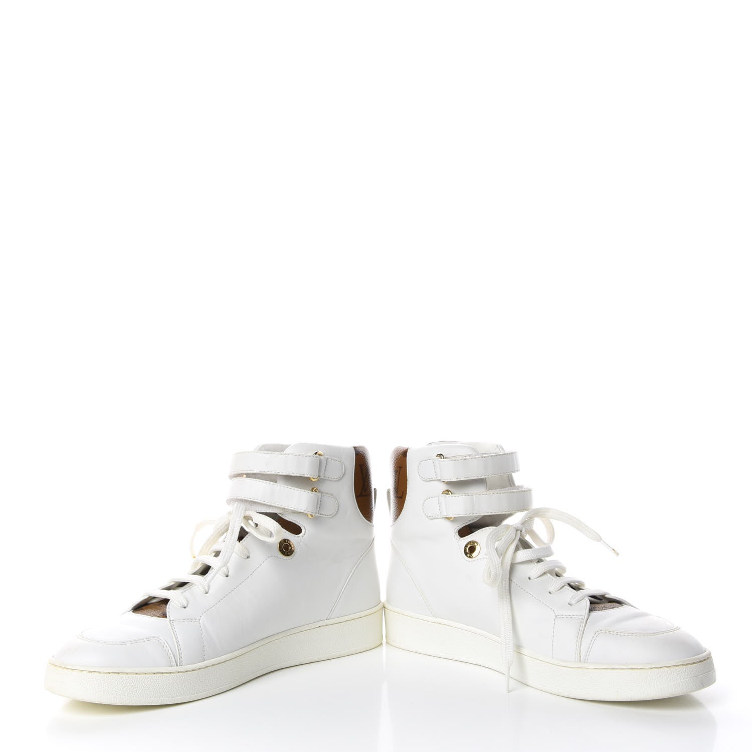 Louis Vuitton Calfskin Reverse Monogram Boombox High Top Sneakers 38 White 5 of 17