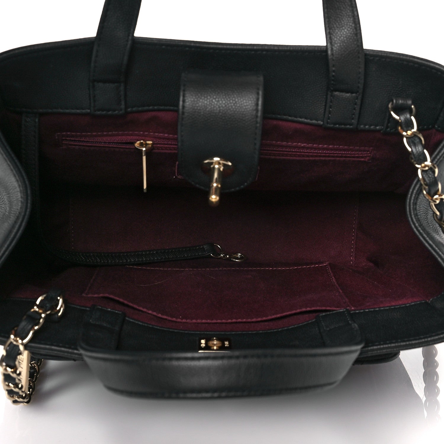 Chanel Caviar Quilted Small Business Affinity Shopping Bag Black 4 of 9