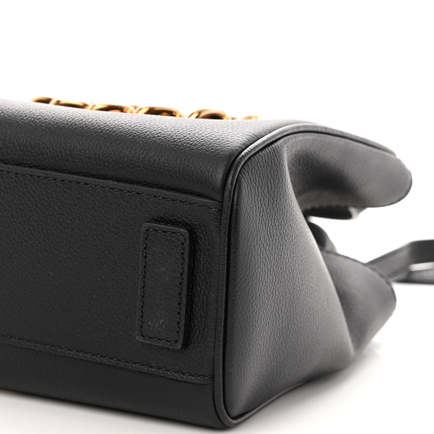 Grained Calfskin Small La Medusa Chain Tote Black