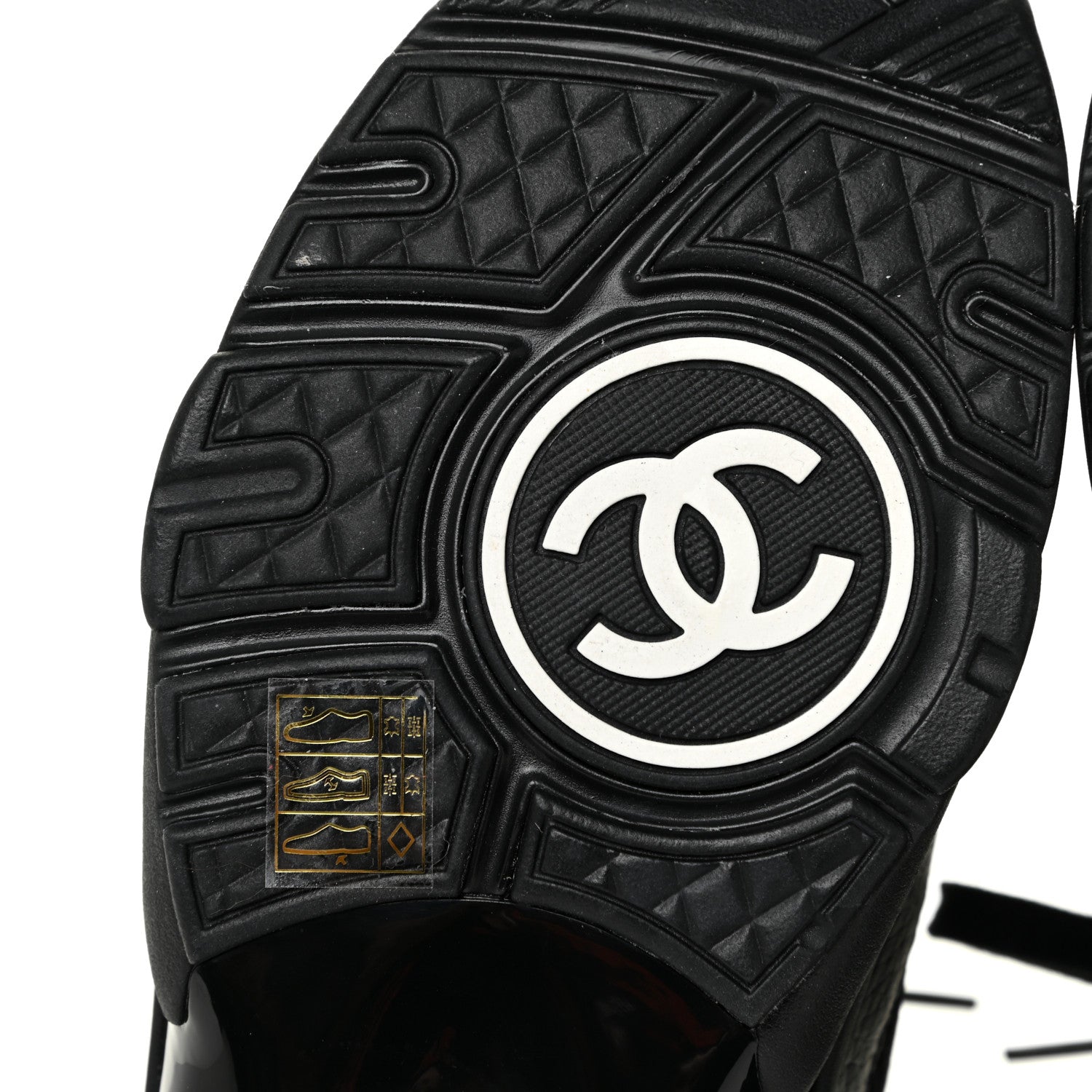 Chanel Mesh Suede Grained Calfskin Womens CC Sneakers 41 Black White 6 of 14