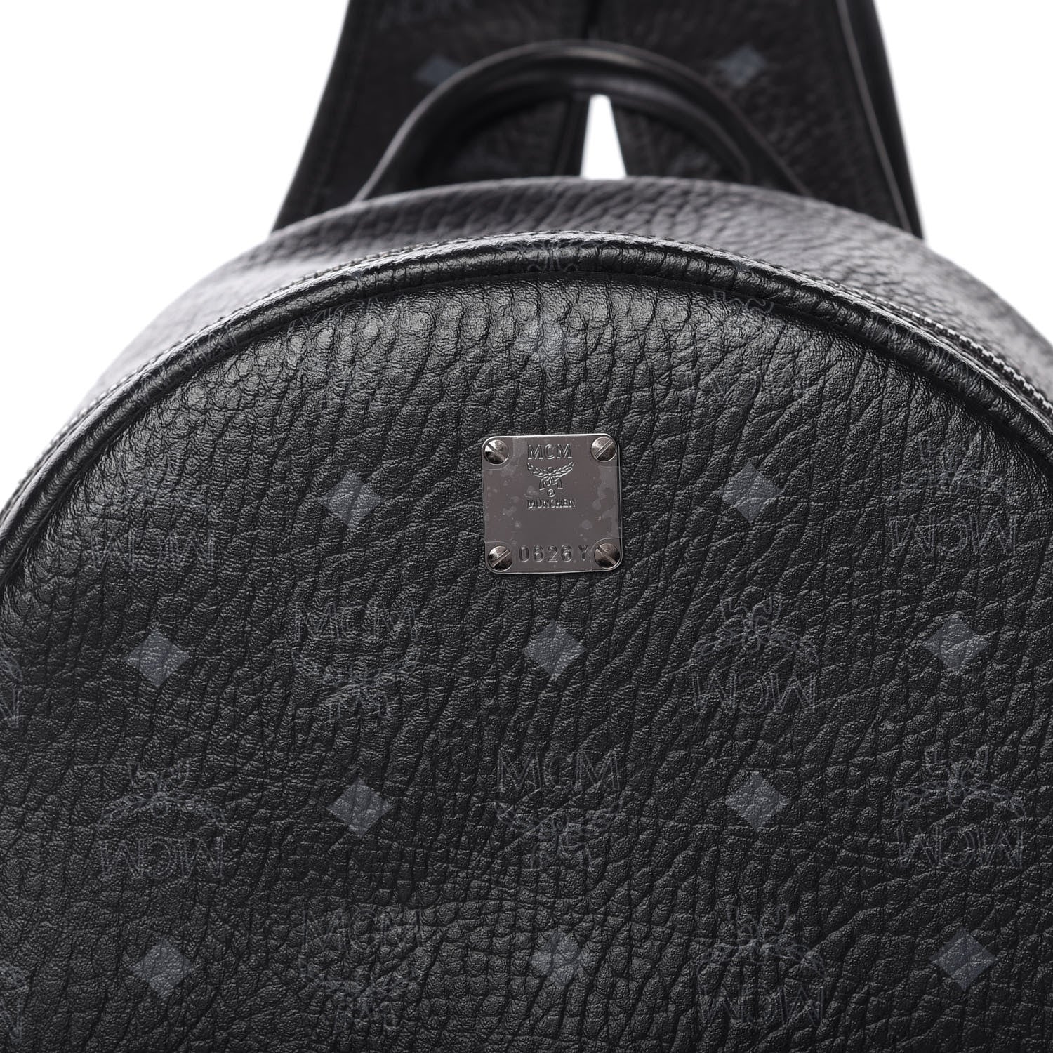 MCM Visetos Medium Side Studs Stark Backpack Black 9 of 9