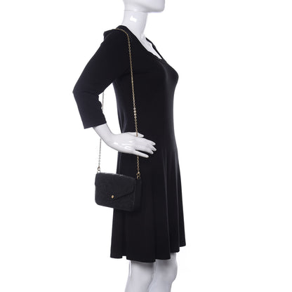 Louis Vuitton Empreinte Pochette Felicie Chain Wallet Black 2 of 13
