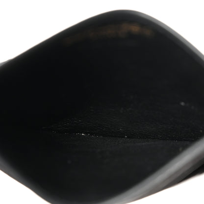 Saint Laurent Grain De Poudre Matelasse Chevron Monogram Credit Card Case Black 5 of 8