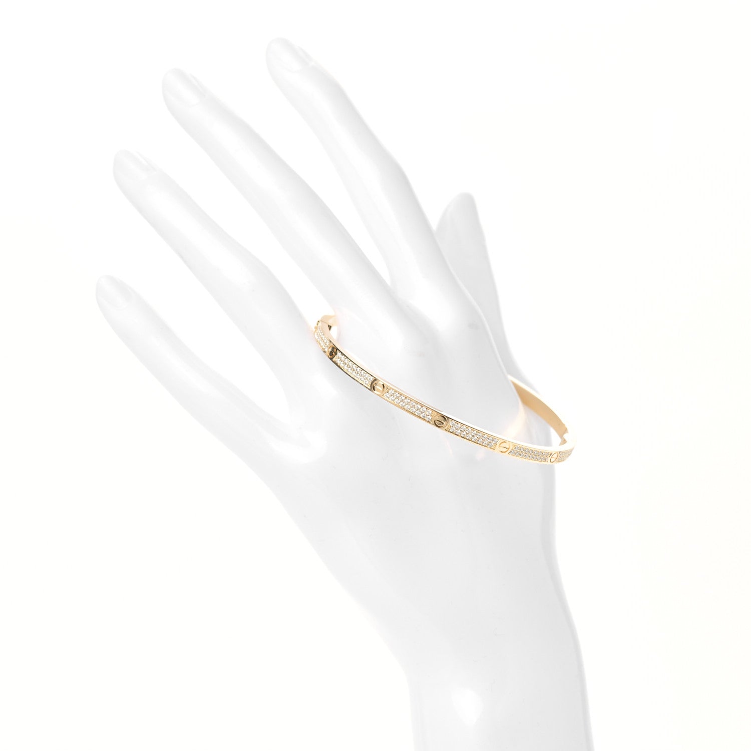 Cartier 18K Yellow Gold Diamond Small LOVE Paved Bracelet 19 2 of 6