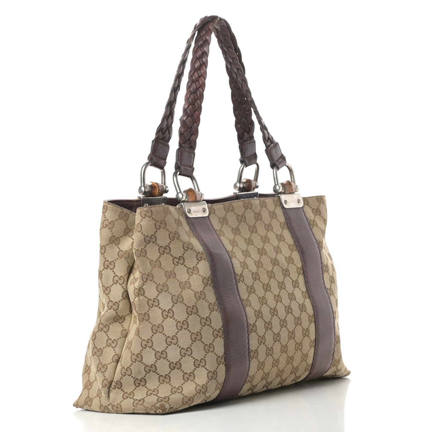 Monogram Medium Bamboo Bar Tote Brown