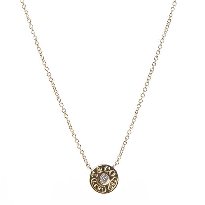 Tiffany 18K Yellow Gold Diamond 1837 Circle Pendant Necklace 1 of 7