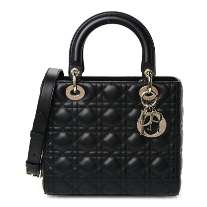 Christian Dior Lambskin Cannage Medium Lady Dior Black 1 of 11