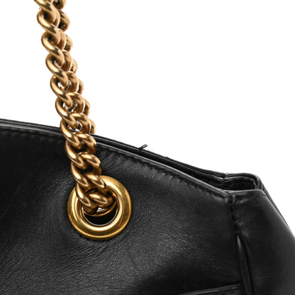 Gucci Calfskin Matelasse Medium GG Marmont Open Top Shoulder Bag Black 9 of 10