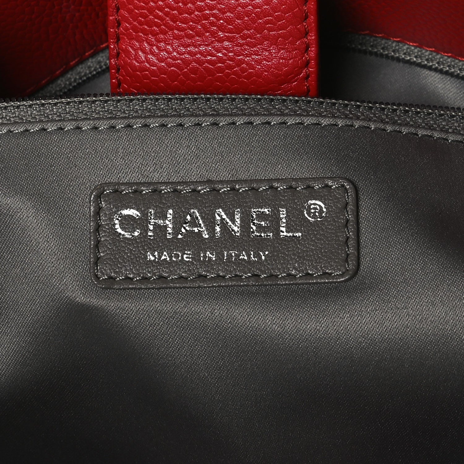 Chanel Caviar Quilted Vertical Grand Shopping Tote GST Red 6 of 12