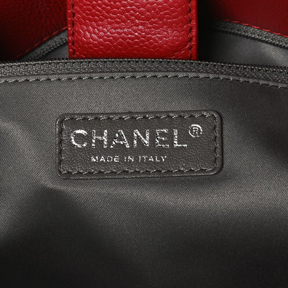 Chanel Caviar Quilted Vertical Grand Shopping Tote GST Red 6 of 12