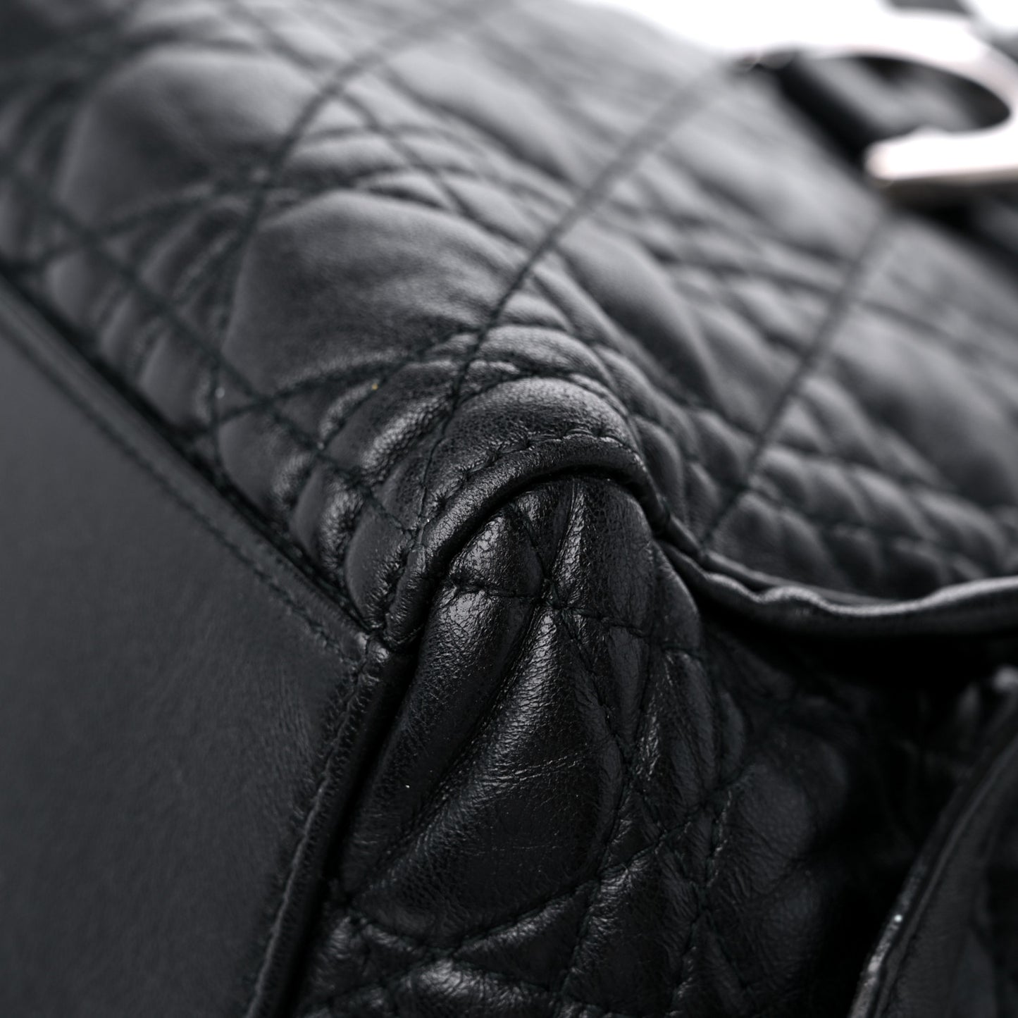 Lambskin Cannage Large Stardust Backpack Black
