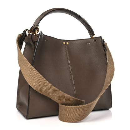 Fendi Vitello Seta Glazed Fabric FF 1974 Medium Peekaboo X-Lite Maya Mogano Panna 3 of 8