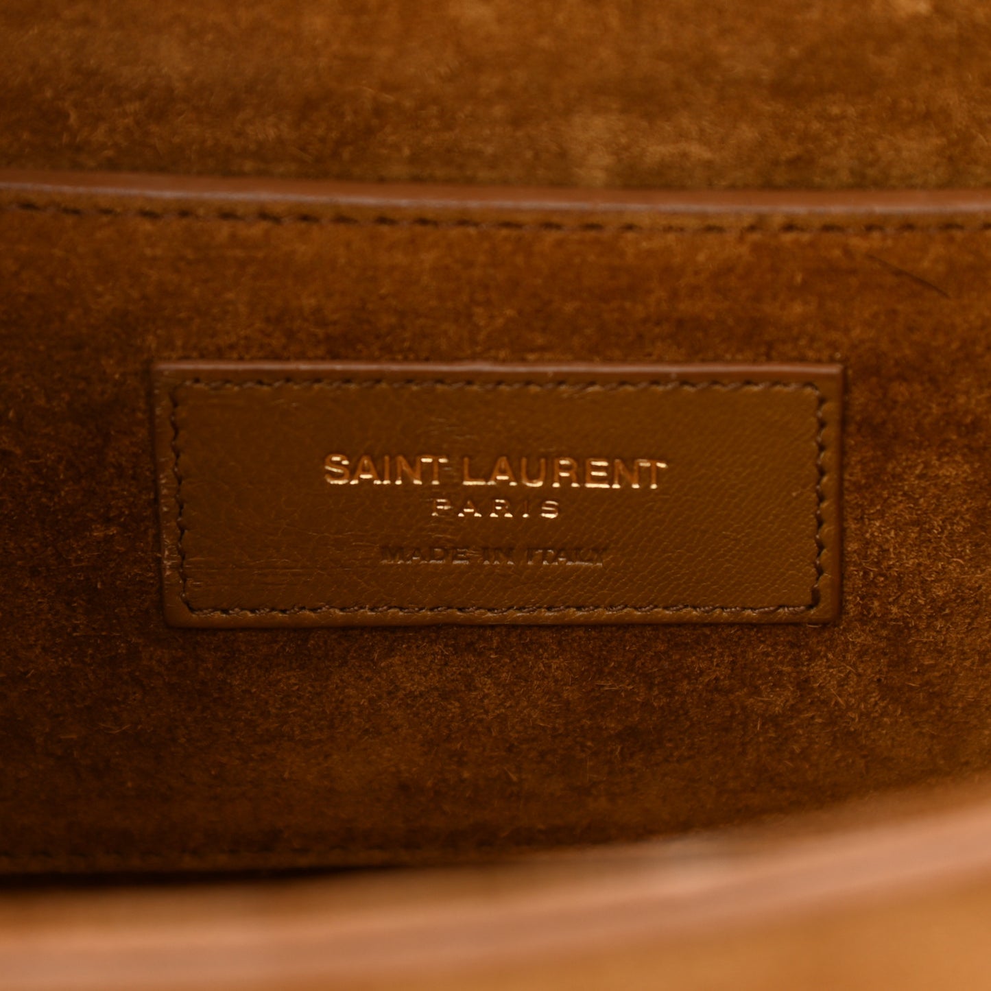 Suede Fringe Small Monogram Satchel Light Ocre