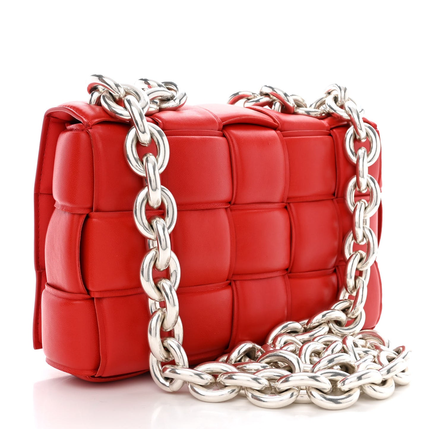Lambskin Maxi Intreccio Padded Chain Cassette Crossbody Bag Nail Polish