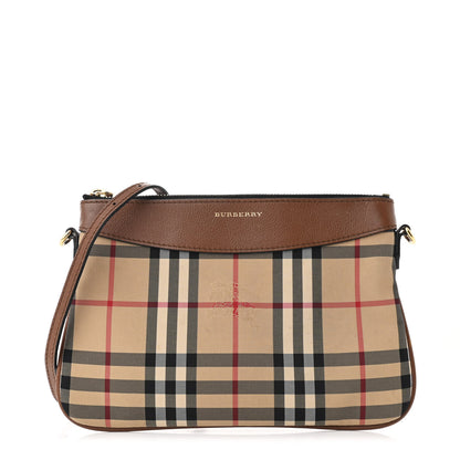 Burberry Horseferry Check Peyton Crossbody Clutch Bag Brown 1 of 10