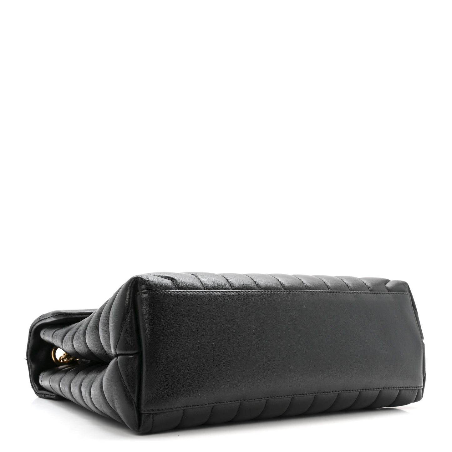 Calfskin Y Quilted Monogram Medium Loulou Chain Satchel Black