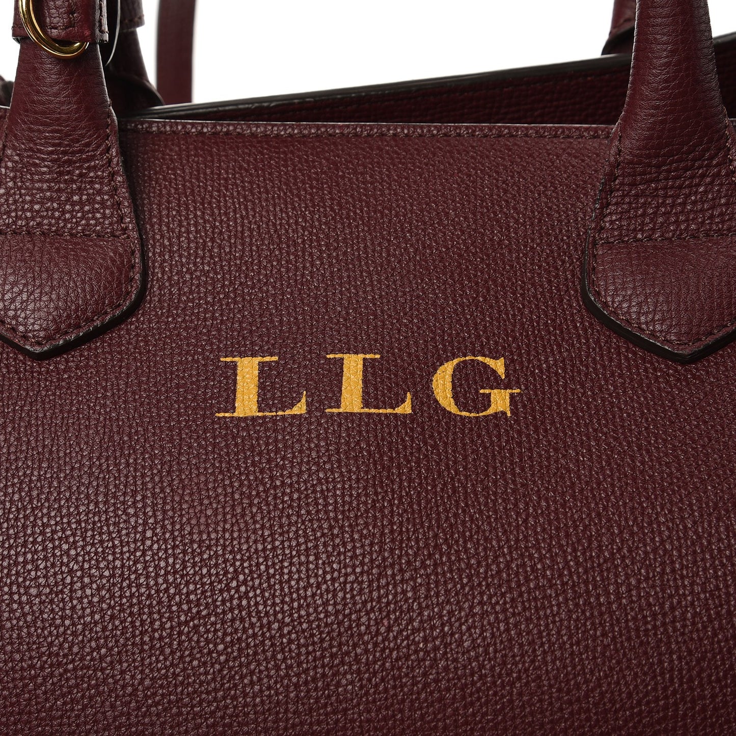Derby Calfskin House Check Large Banner Tote Mahogany Red