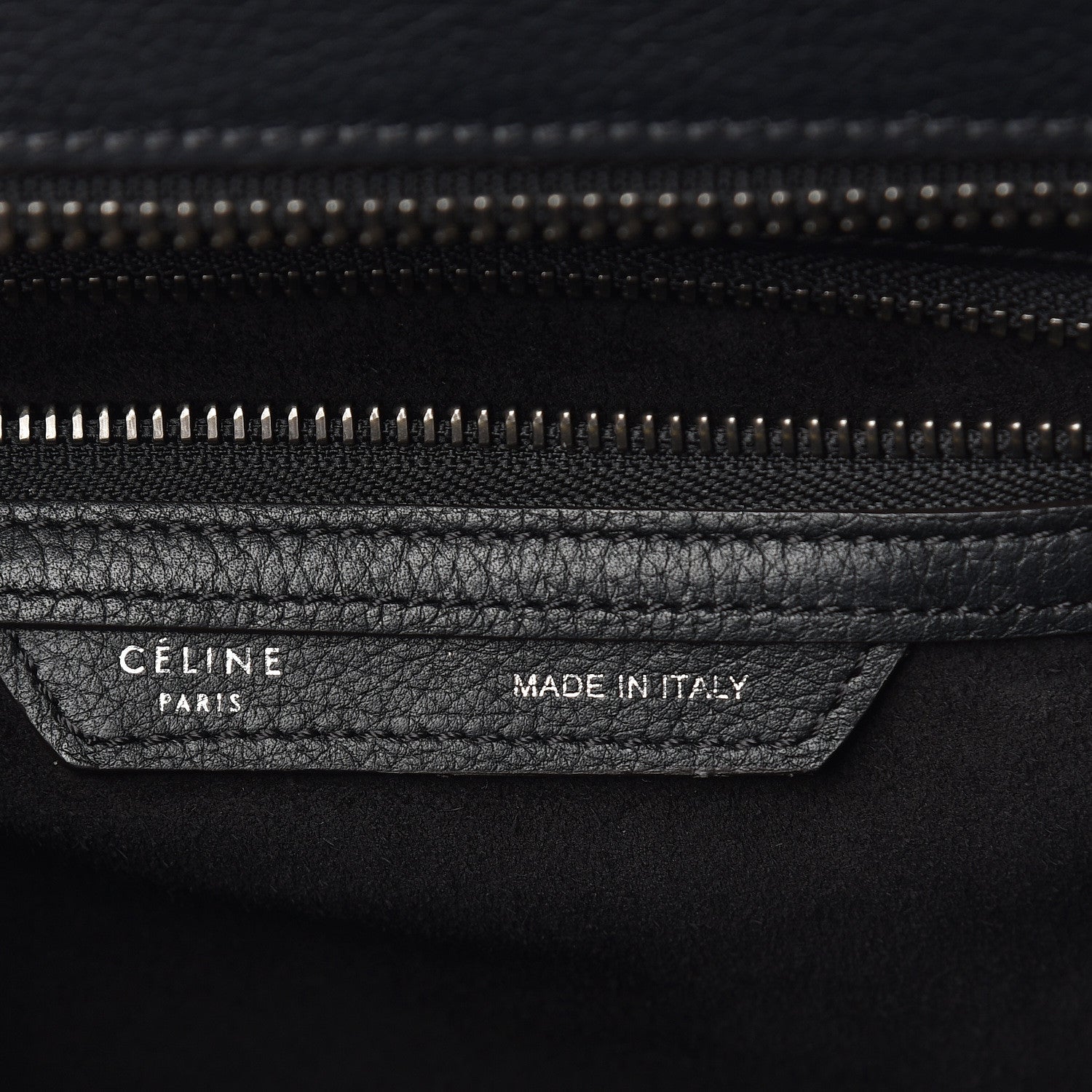 Celine Drummed Calfskin Micro Luggage Black 6 of 9