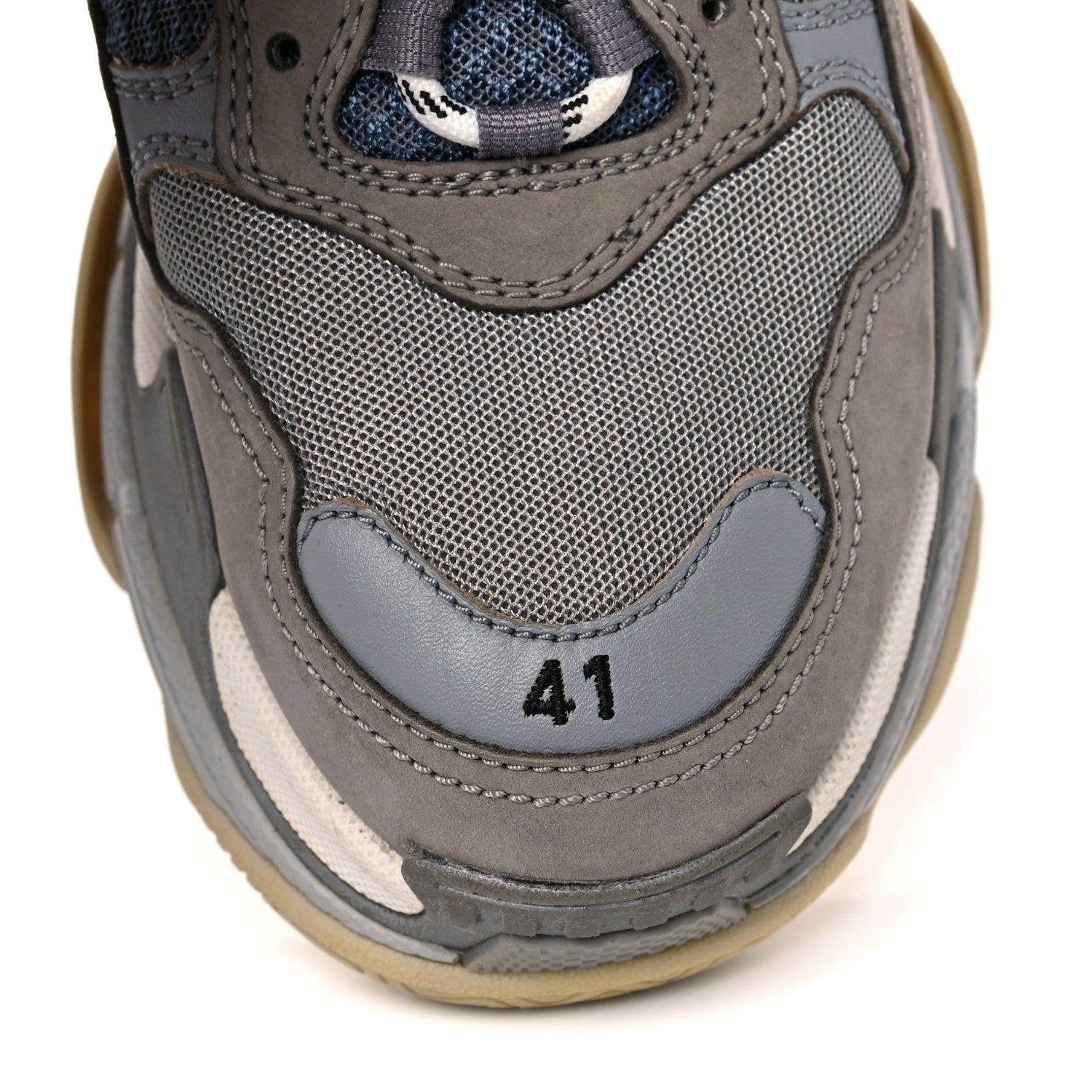 Balenciaga Fabric Mesh Mens Triple S Sneakers 41 Beige Bleu Gray 7 of 18