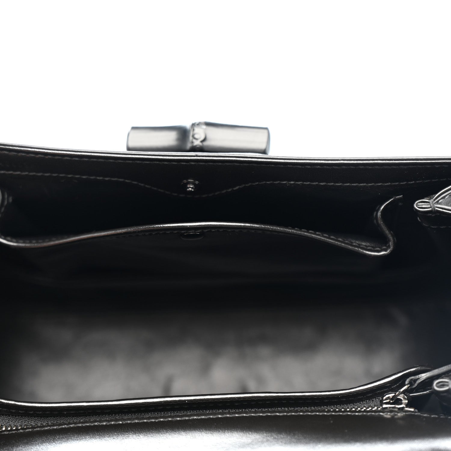 Gucci Boarded Dyana Lux Calfskin Web Monochrome Medium Bamboo 1947 Top Handle Bag Black 10 of 19