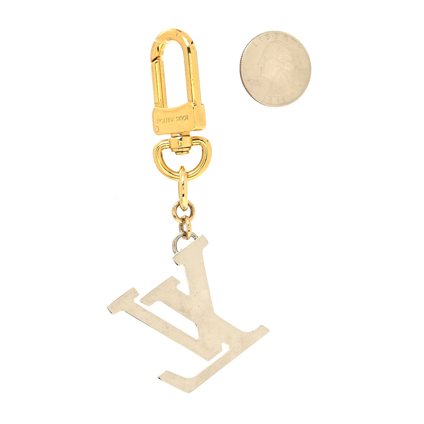LV Nanogram Bag Charm Key Holder Gold