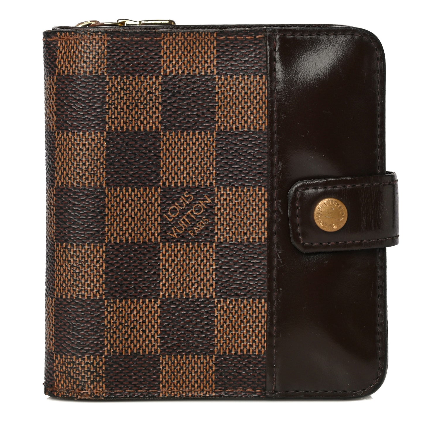 Damier Ebene Zippe Zipped Compact Wallet