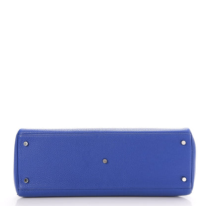 Hermes Taurillon Clemence Shoulder Kelly 40 Bleu Electrique 7 of 32