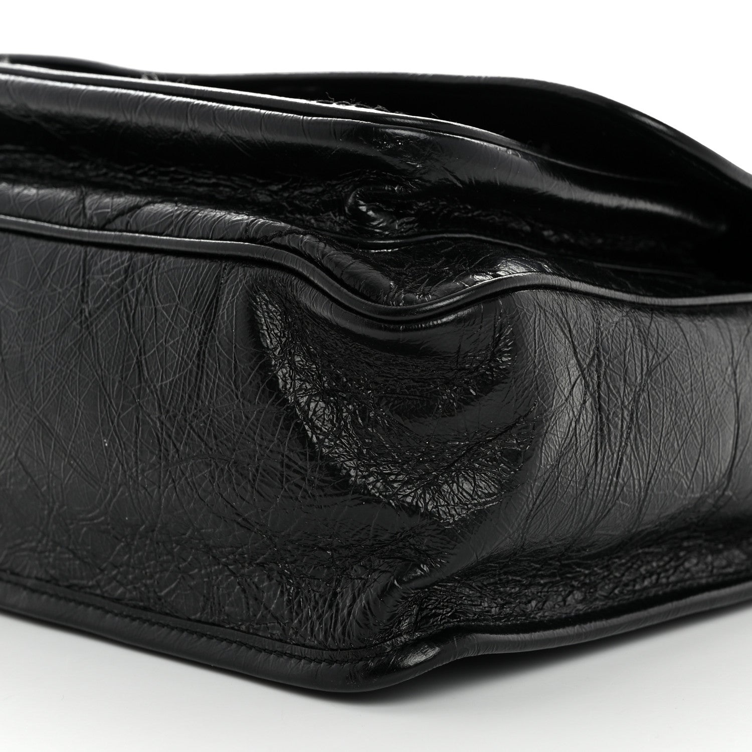 Saint Laurent Crinkled Calfskin Matelasse Monogram Medium Niki Chain Satchel Black 10 of 10