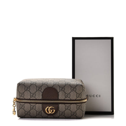 Gucci Soft GG Supreme Monogram Calfskin Medium Ophidia Cosmetic Case Beige Ebony New Acero 9 of 9