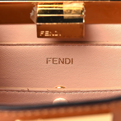 Fendi Vitello King Luxor Shiny Nappa Medium Peekaboo I SEE U East West Satchel Brandy Light Rose 6 of 9