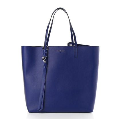 Alexander McQueen Grained Calfskin Skull Open Shopper Tote Ultramarine 2 of 10