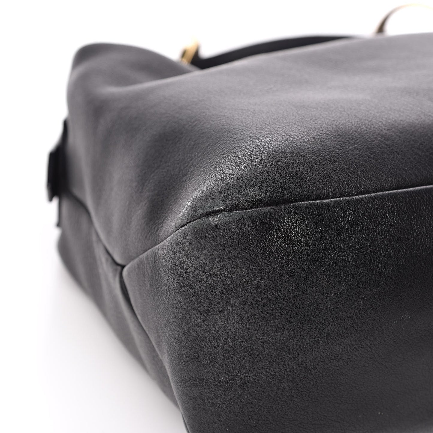 Calfskin Medium Horsebit Chain Hobo Black