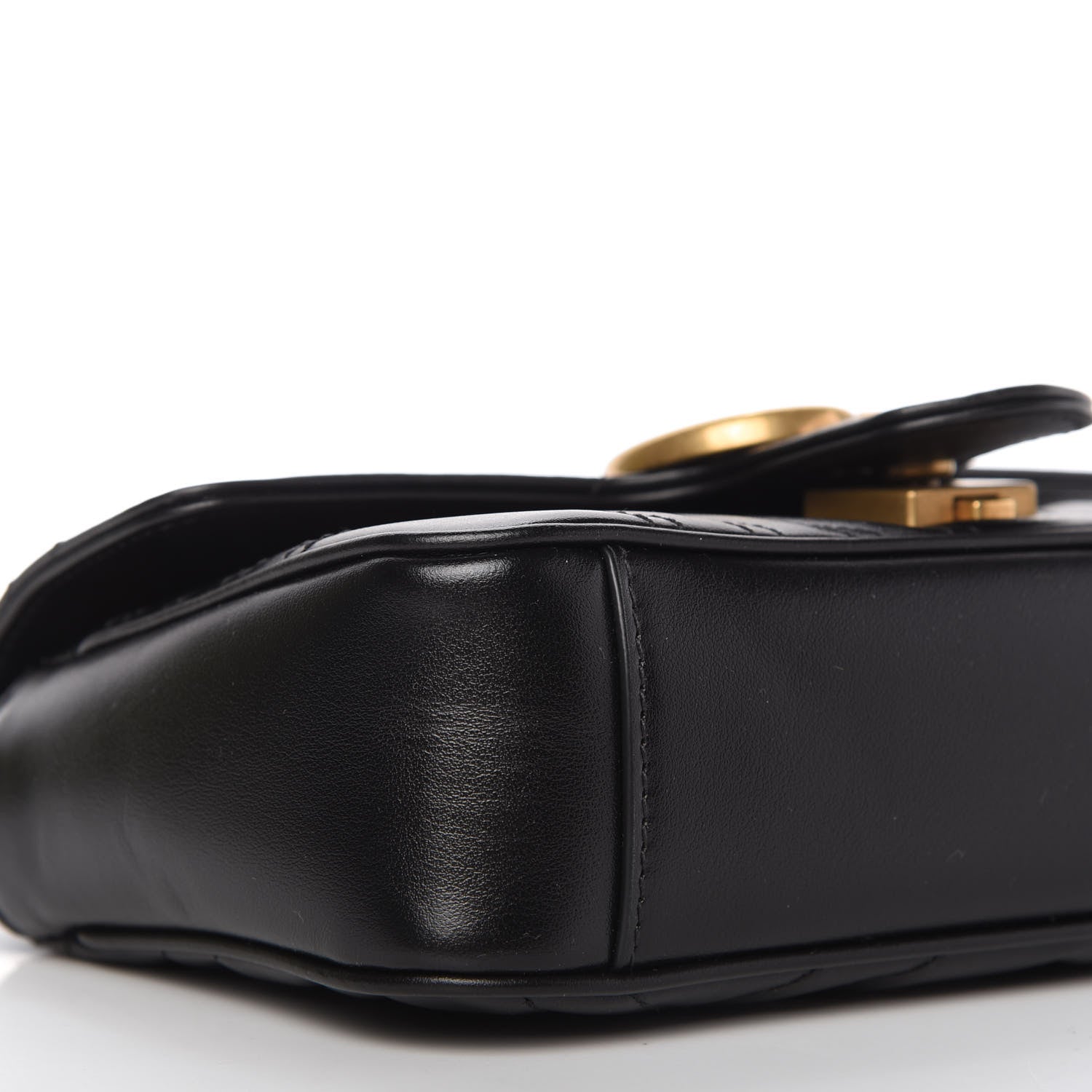 Gucci Calfskin Matelasse Mini GG Marmont Shoulder Bag Black 6 of 11