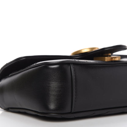 Gucci Calfskin Matelasse Mini GG Marmont Shoulder Bag Black 6 of 11