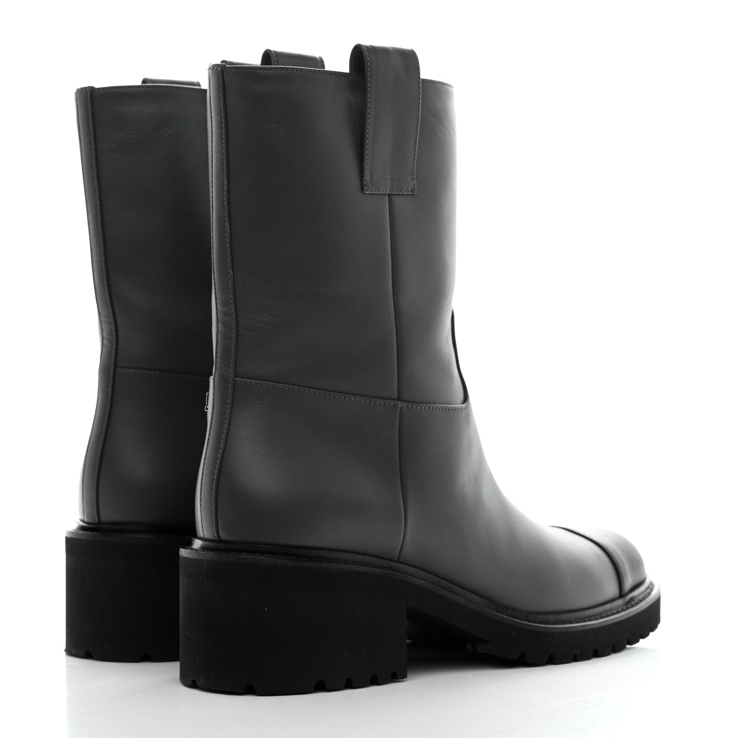Chanel Calfskin CC Ankle Boots 39 Grey 4 of 9
