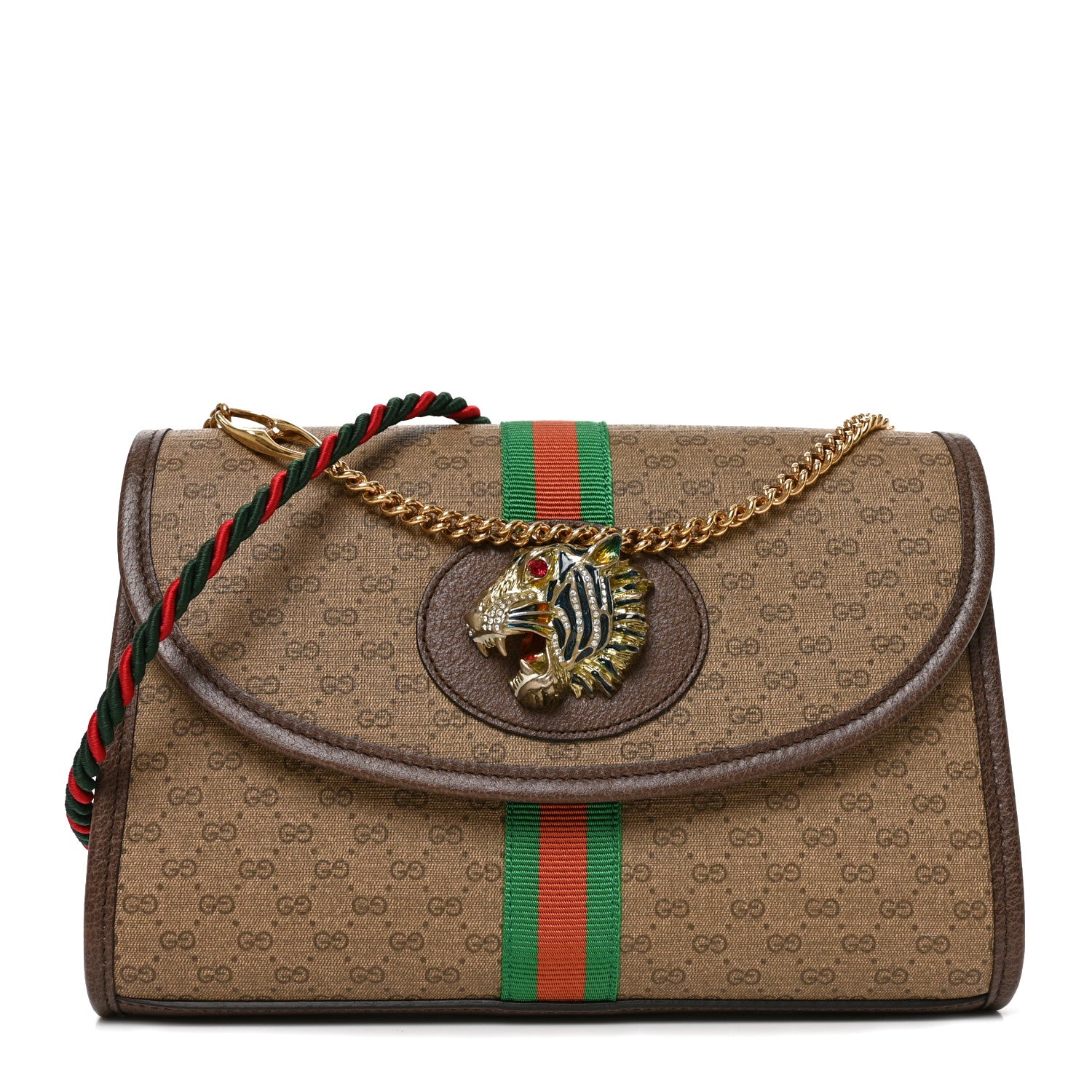 Gucci Mini Vintage GG Supreme Monogram Web Small Rajah Slim Flap Shoulder Bag Beige New Acero 1 of 9