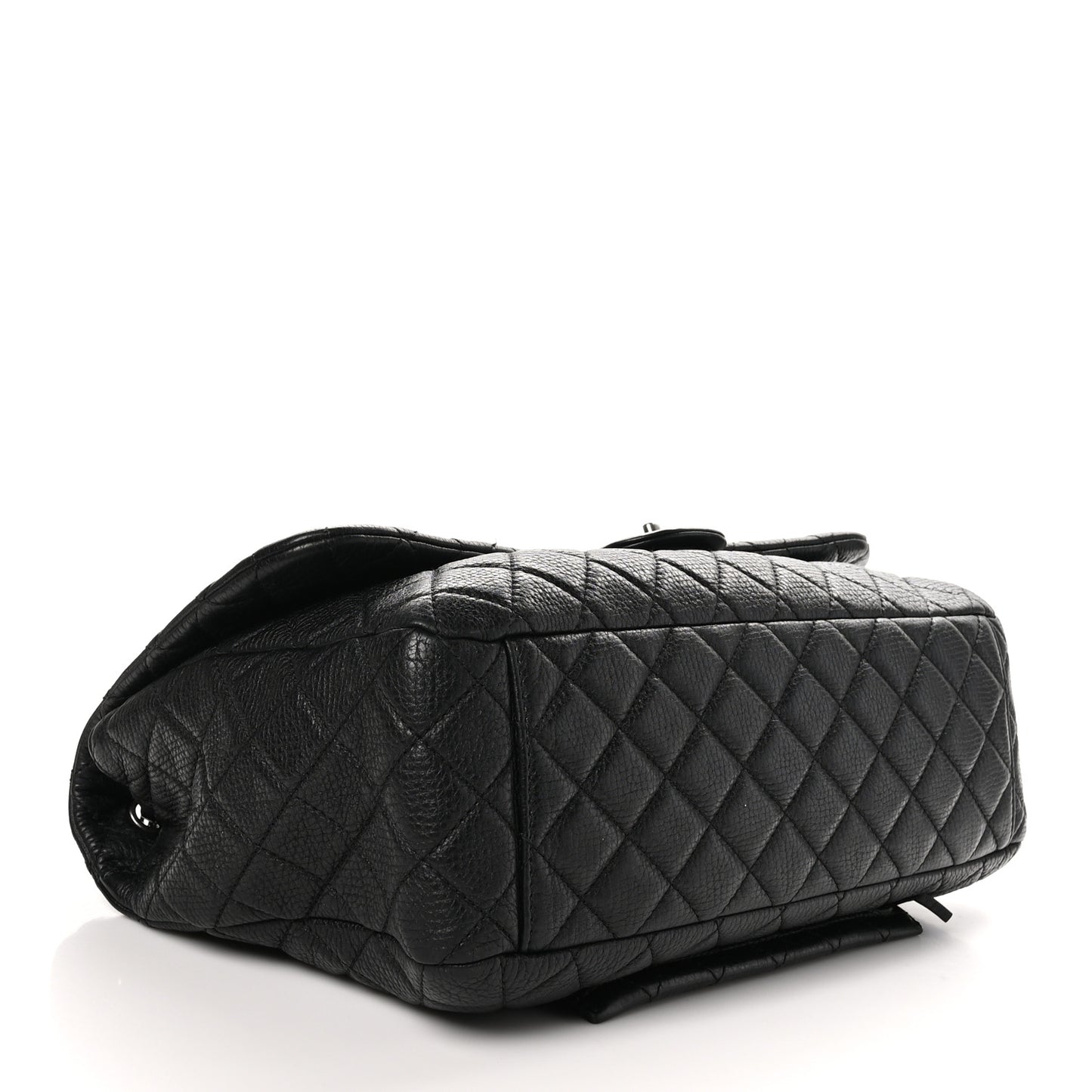Calfskin Quilted Small XXL Travel Flap Bag Black