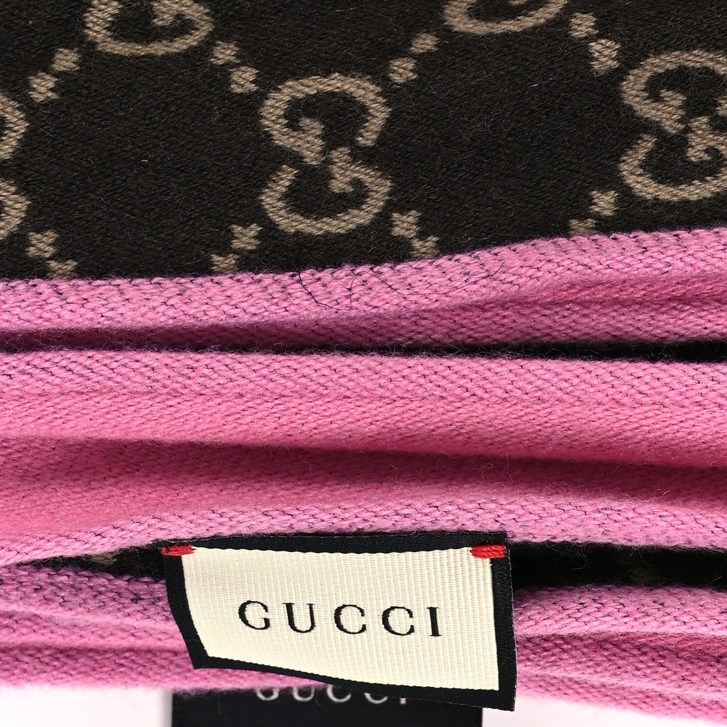Wool Silk GG Monogram Ripon Simple Scarf Roseate