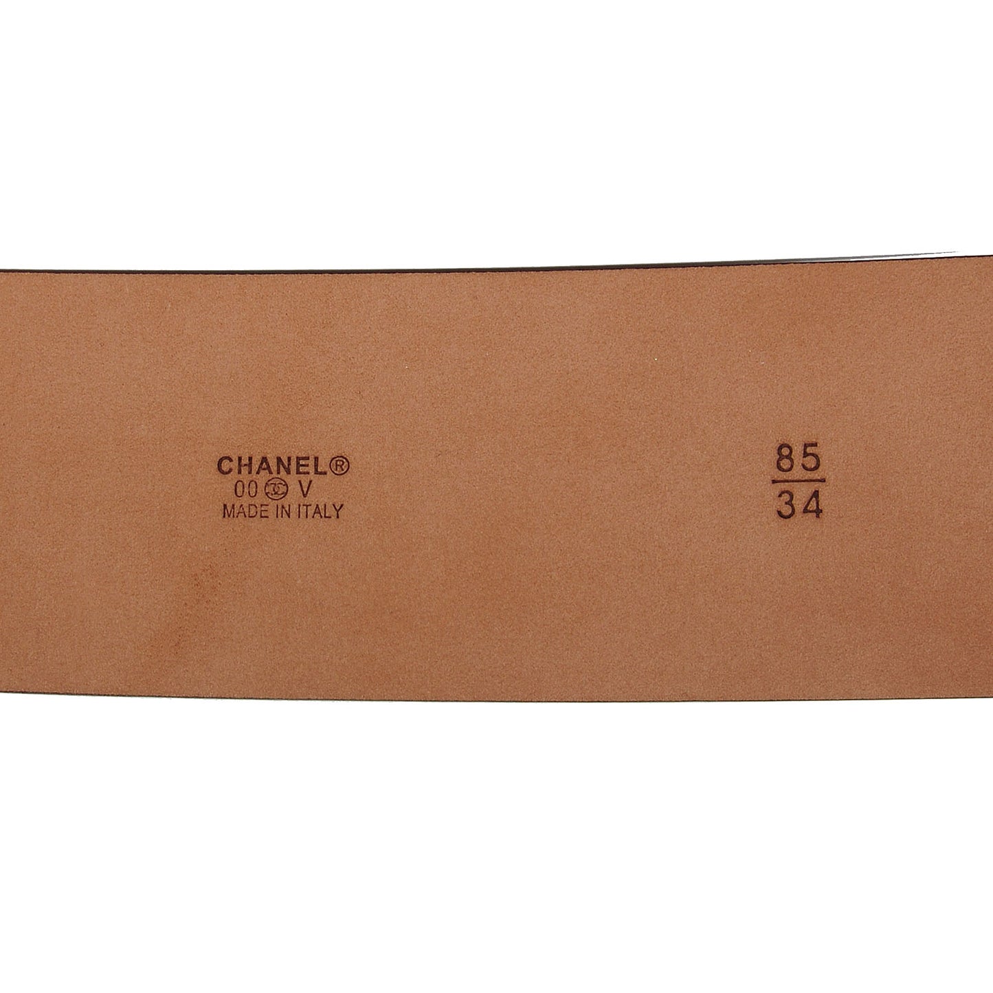 Leather CC Logo Belt 85 34 Brown