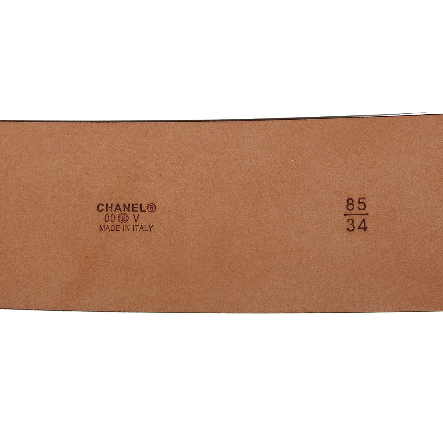 Chanel Leather CC Logo Belt 85 34 Brown 3 of 5