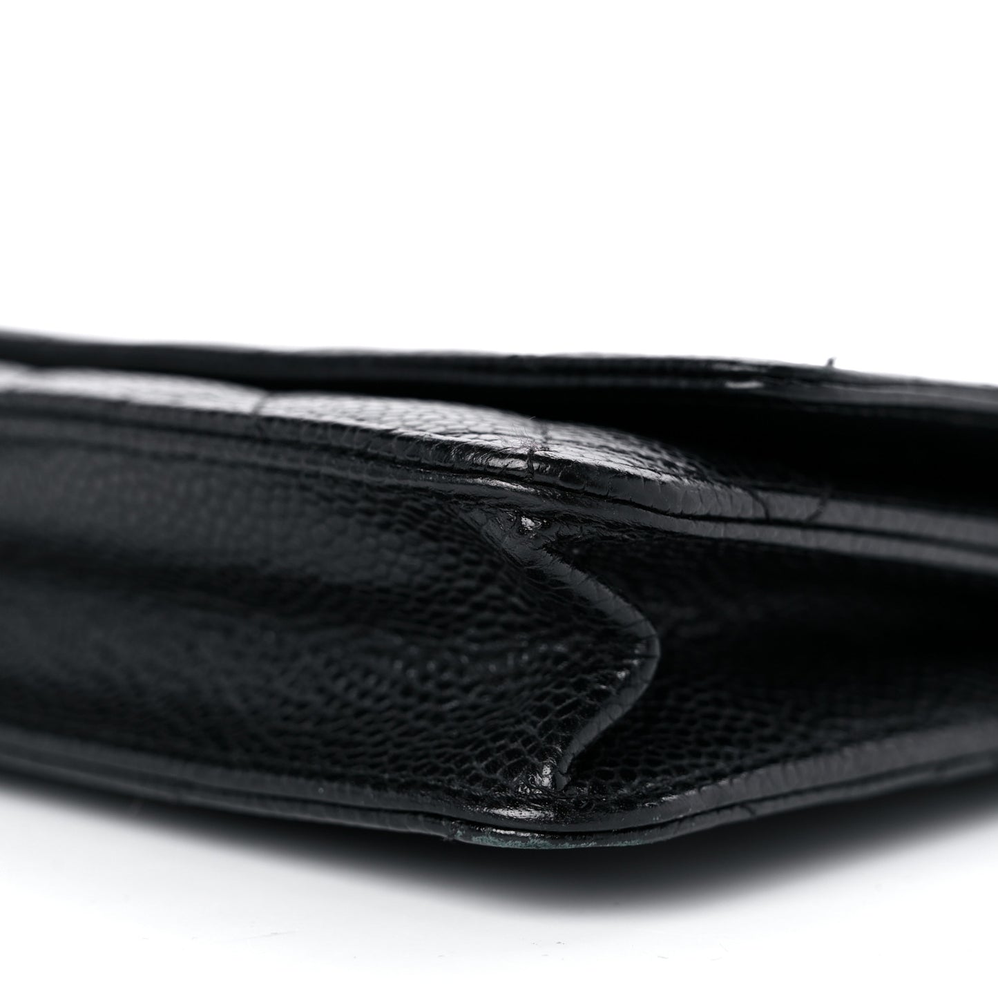 Caviar Quilted Wallet on Chain WOC Black