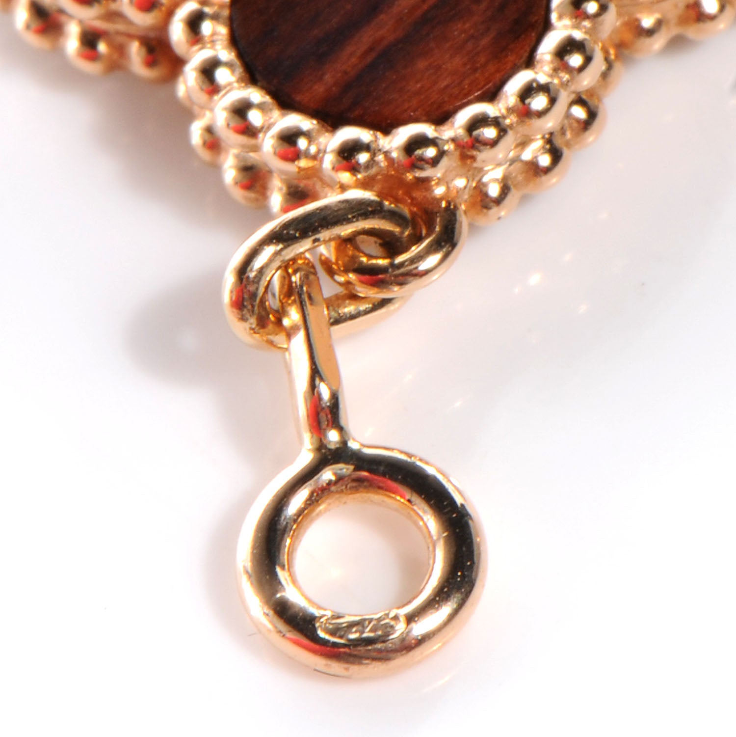 Van Cleef & Arpels 18K Rose Gold Letterwood 5 Motifs Vintage Alhambra Bracelet 8 of 9