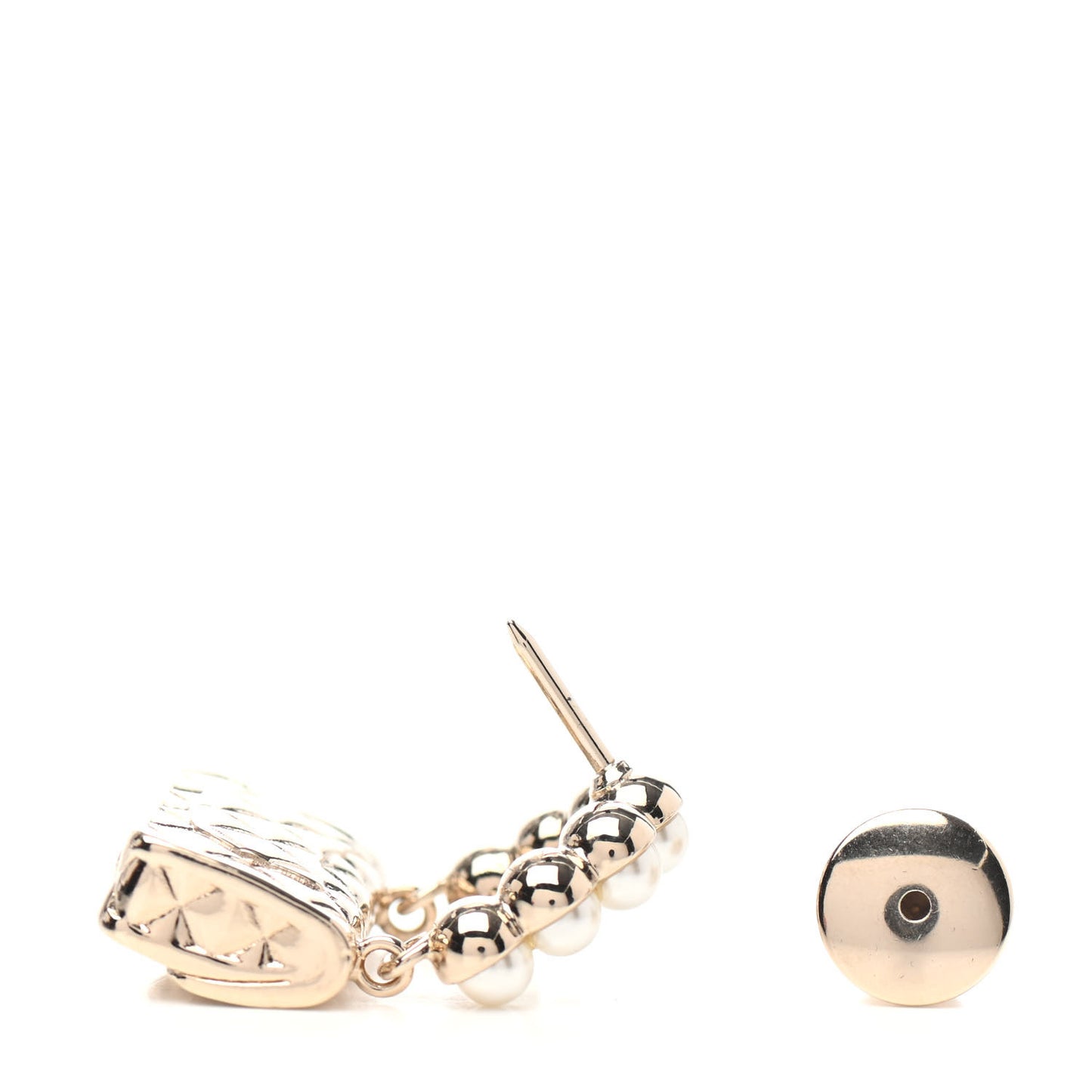 Pearl Quilted Flap Brooch Gold
