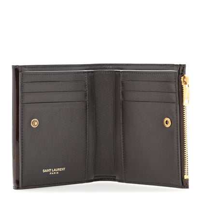 Saint Laurent Patent Monogram Bi-Fold Wallet Dark Nut 5 of 10